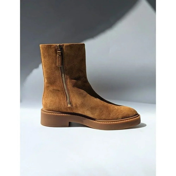 Vince Kady Low Women's Tan Suede Leather Side Zipper Boots Size 6.5 (MSRP $395) - Picture 5 of 8